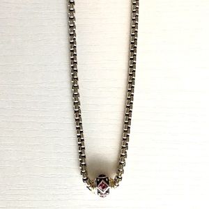 NWT David Yurman Renaissance Station Box Chain Amethyst Necklace.
